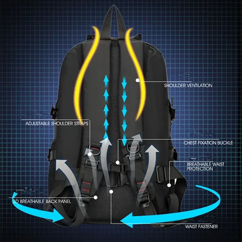 SummitEdge Nomad Backpack – Durable 45L Travel & Hiking Bag for Men