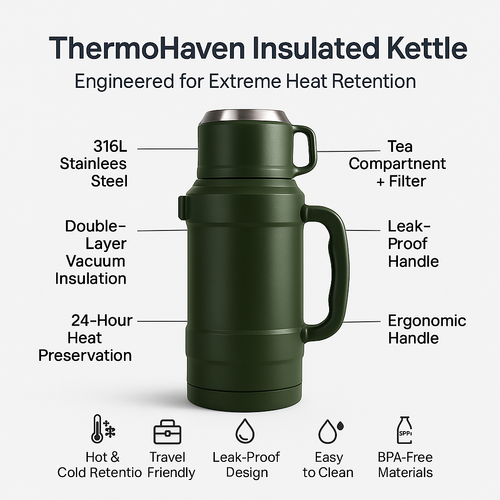 ThermoHaven Insulated Steel Kettle – Travel & Camping Flask