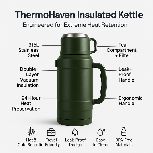 ThermoHaven Insulated Steel Kettle – Travel & Camping Flask