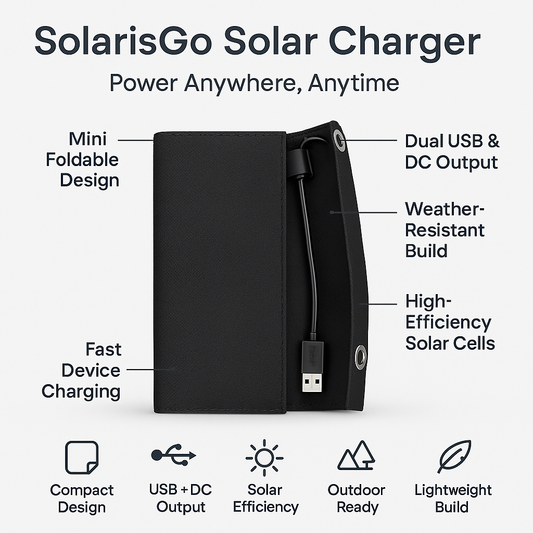 SolarisGo 60W Foldable Solar Charger for Camping & Travel