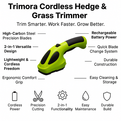 Trimora Cordless Hedge & Grass Trimmer