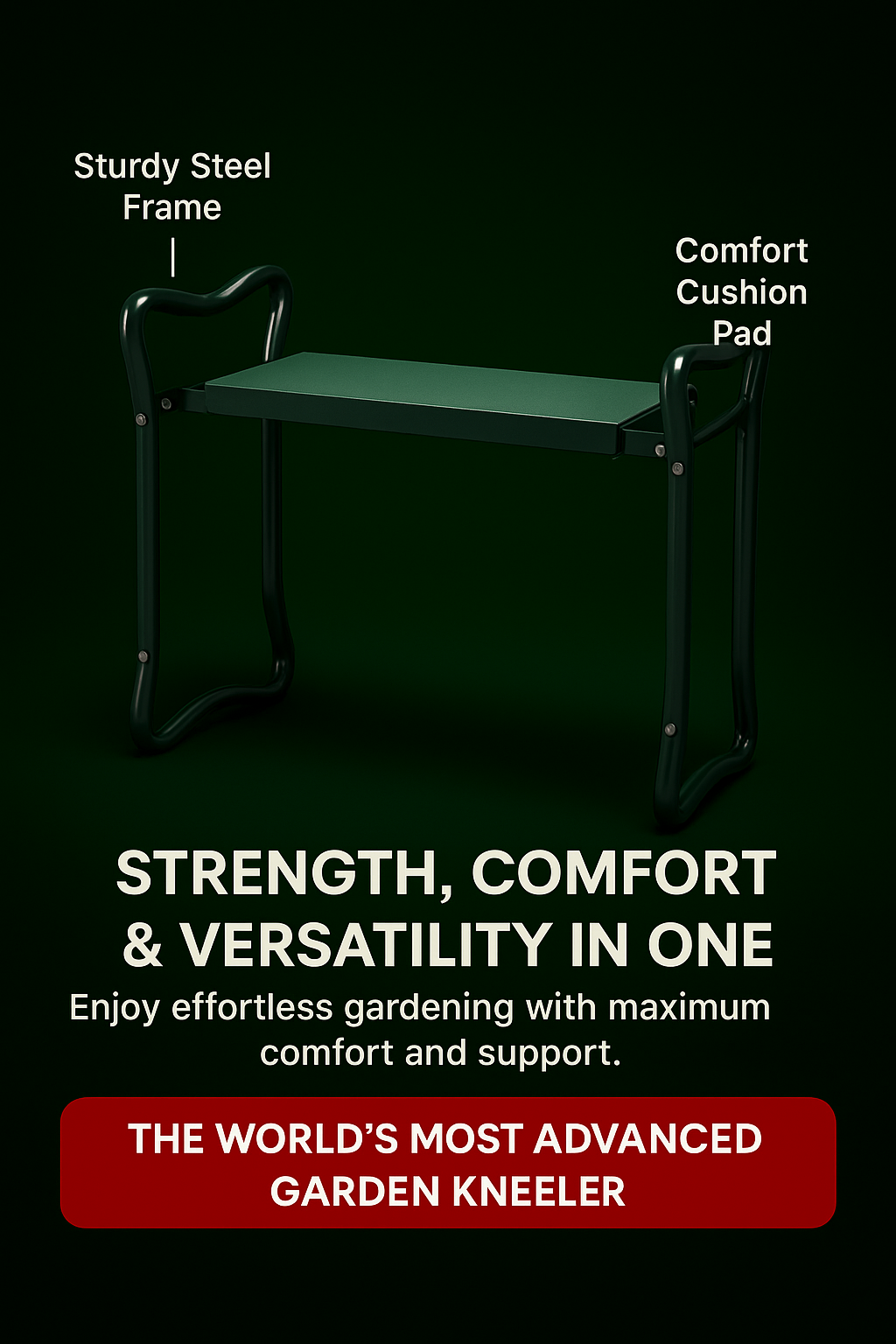 GardenEase™ 3-in-1 Collapsible Kneeler & Seat with Tool Bag – Sturdy, Non-Slip & Waterproof Cushion for Lawn & Patio Care
