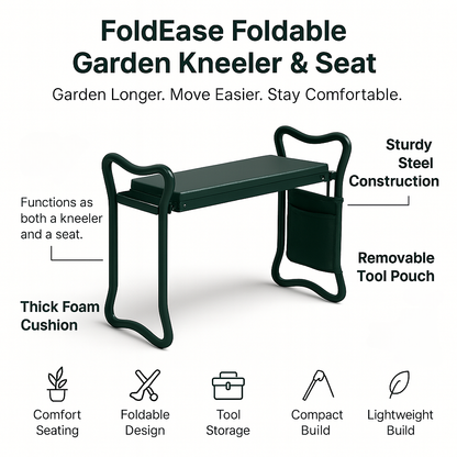 GardenEase 3-in-1 Collapsible Kneeler & Seat with Tool Bag