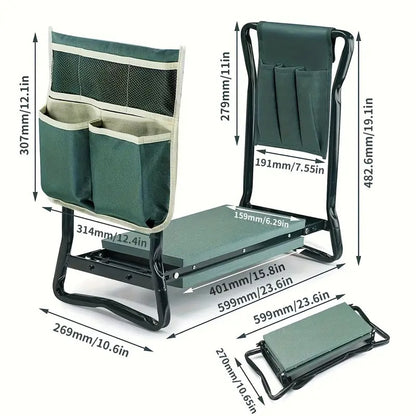 GardenEase 3-in-1 Collapsible Kneeler & Seat with Tool Bag