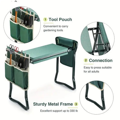 GardenEase 3-in-1 Collapsible Kneeler & Seat with Tool Bag